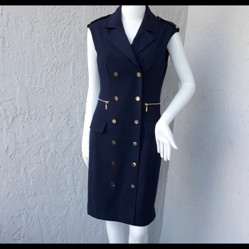 NWOT Calvin Klein Blue Nautical Dress- Size 2